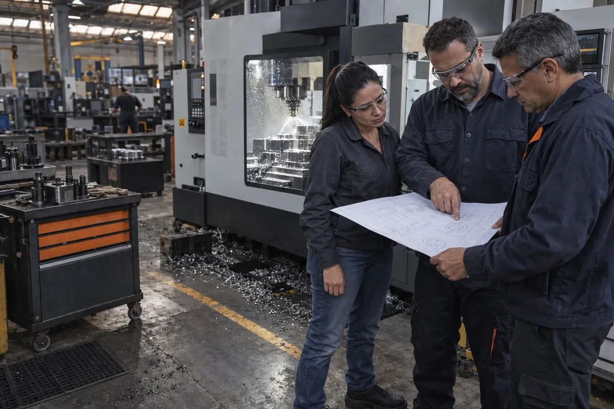 Conversa técnica no chão de fábrica
